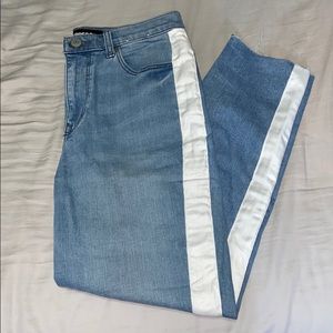 Express Highrise Girlfriend Side White Stripe Jean